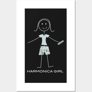 Funny Womens Harmonica design Posters and Art